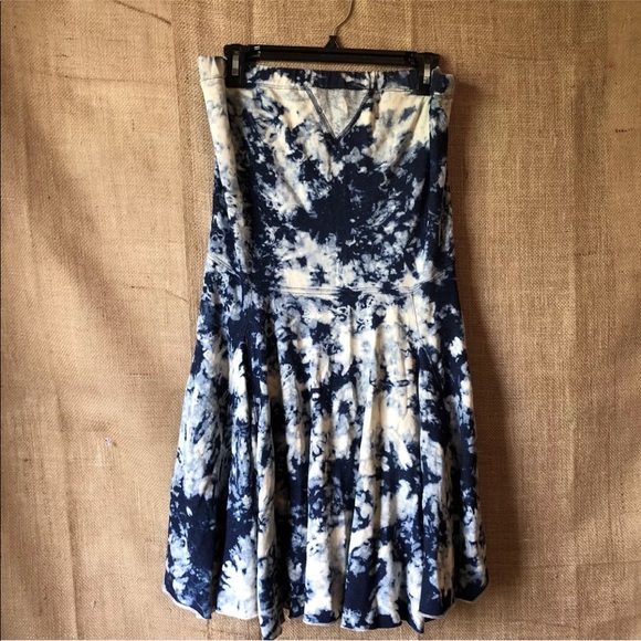 Aiko Dresses & Skirts - Aiko Strapless Acid Wash Denim Dress SZ L Short